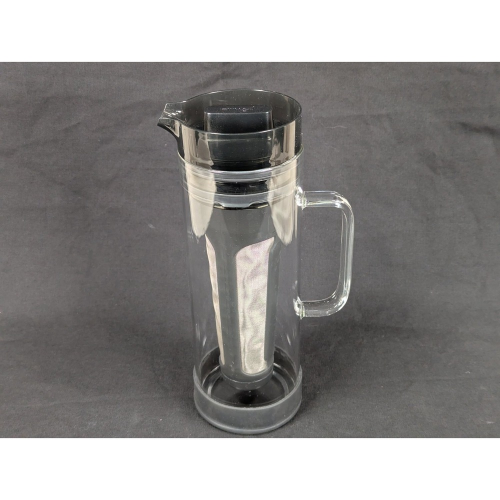 Primula Cold Brew Glass Coffee Maker Pitcher with Mesh Filter and Black Lid